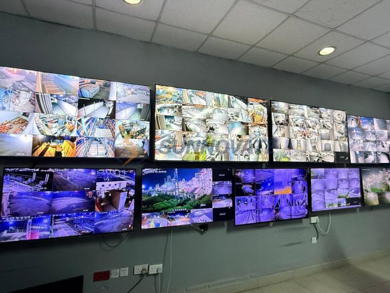 CCTV control room with a multi-screen video wall