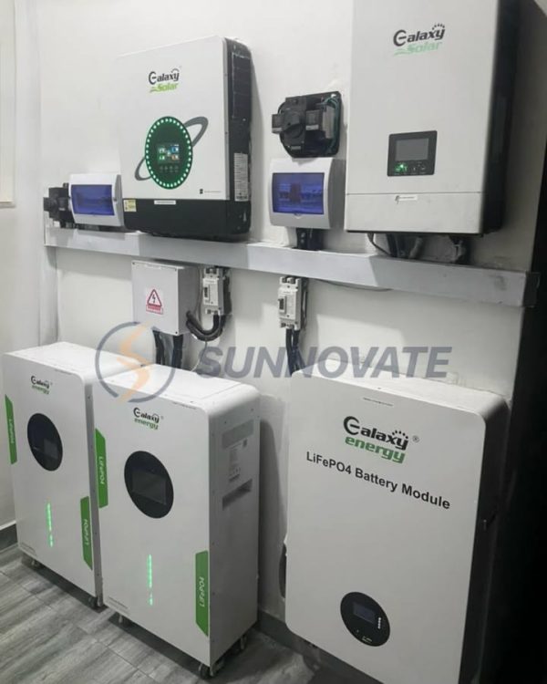 Hybrid inverter and lithium battery installation by Sunnovate